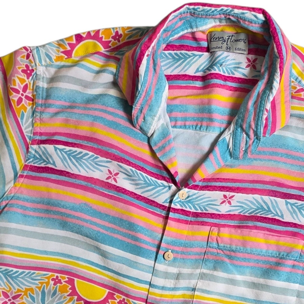 Kenny Flowers Men's Medium Miami Vice Style Limited Edition Tropical Retro Shirt